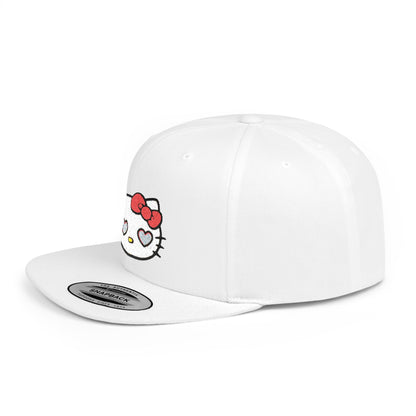 Hello Kitty Heart Eyes Flat Bill Snapback Hat