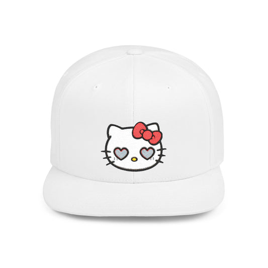 Hello Kitty Heart Eyes Flat Bill Snapback Hat