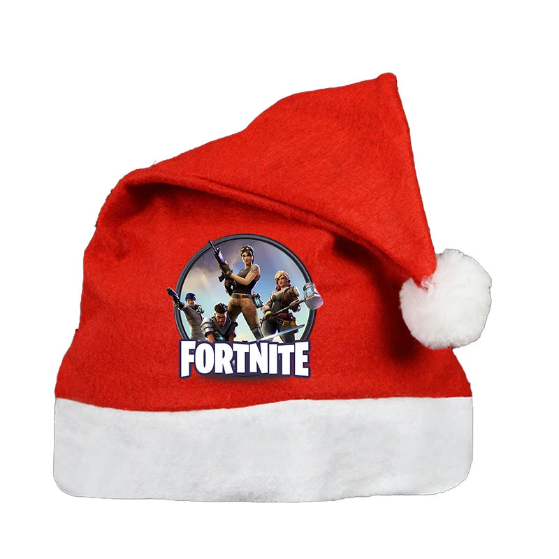 Fortnites Christmas Hats Anime Cute Fortress Night Kids Adult Cloth Santa Claus Xmas Beanies Caps Game New Year Party Decoration