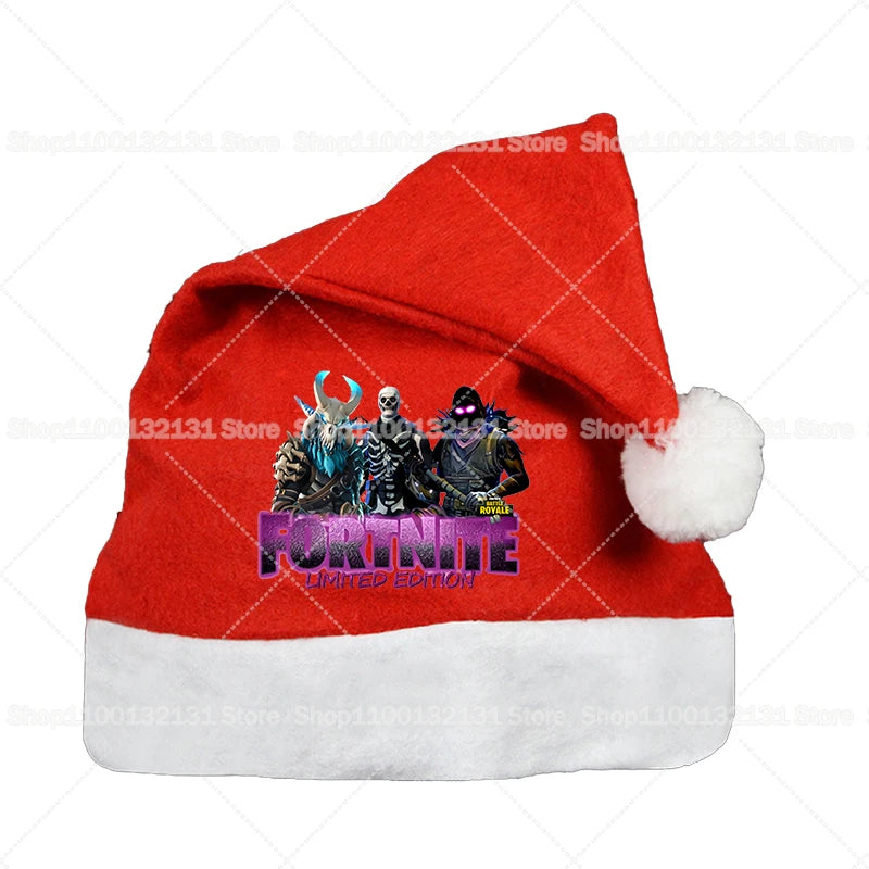 Fortnites Christmas Hats Anime Cute Fortress Night Kids Adult Cloth Santa Claus Xmas Beanies Caps Game New Year Party Decoration