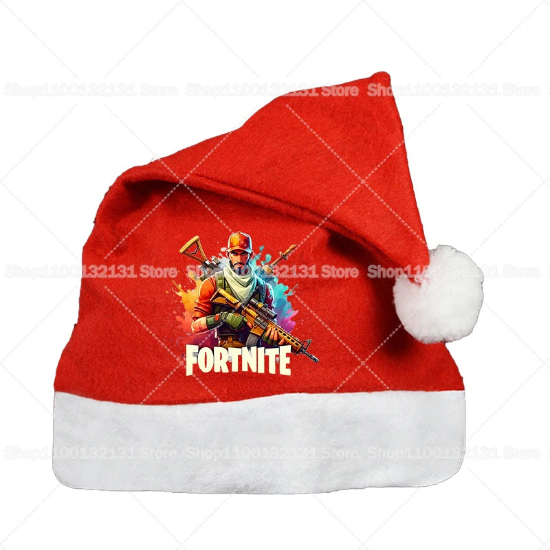 Fortnites Christmas Hats Anime Cute Fortress Night Kids Adult Cloth Santa Claus Xmas Beanies Caps Game New Year Party Decoration