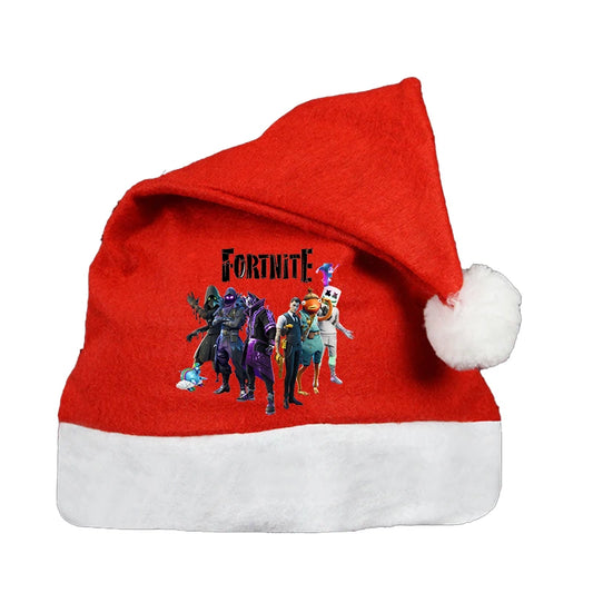 Fortnites Christmas Hats Anime Cute Fortress Night Kids Adult Cloth Santa Claus Xmas Beanies Caps Game New Year Party Decoration