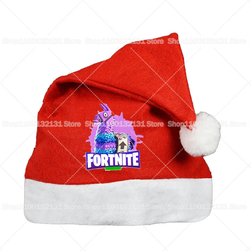 Fortnites Christmas Hats Anime Cute Fortress Night Kids Adult Cloth Santa Claus Xmas Beanies Caps Game New Year Party Decoration