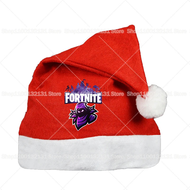 Fortnites Christmas Hats Anime Cute Fortress Night Kids Adult Cloth Santa Claus Xmas Beanies Caps Game New Year Party Decoration